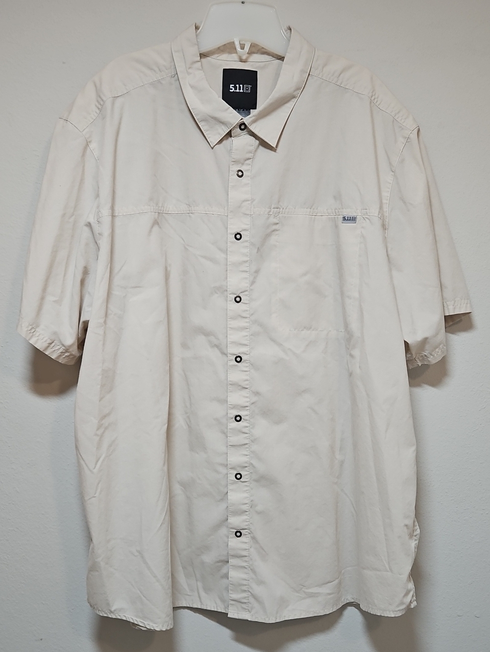 5.11 2XL Tactical Short-Sleeve Button-Up Shirt — Cream